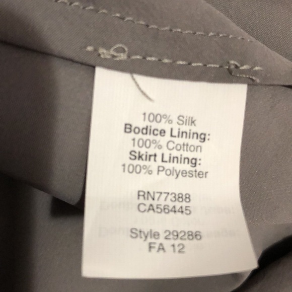 J. CREW | Arabelle Grey Silk Chiffon Strapless Formal Event Dress size 14 {NEW} - Picture 11 of 12